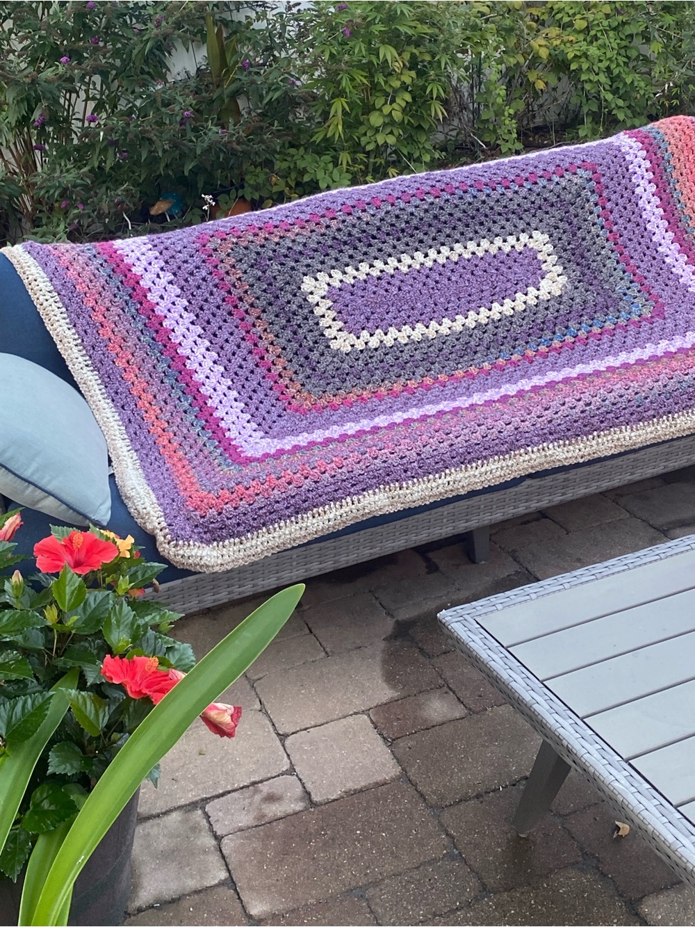 Handcrafted Purple Passion Crochet Afghan 56”x 72”